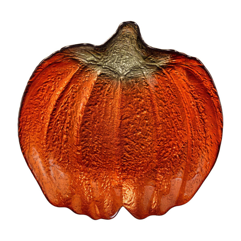 Harvest Blossom Serveware Glass Dish Pumpkin, 8.25"W