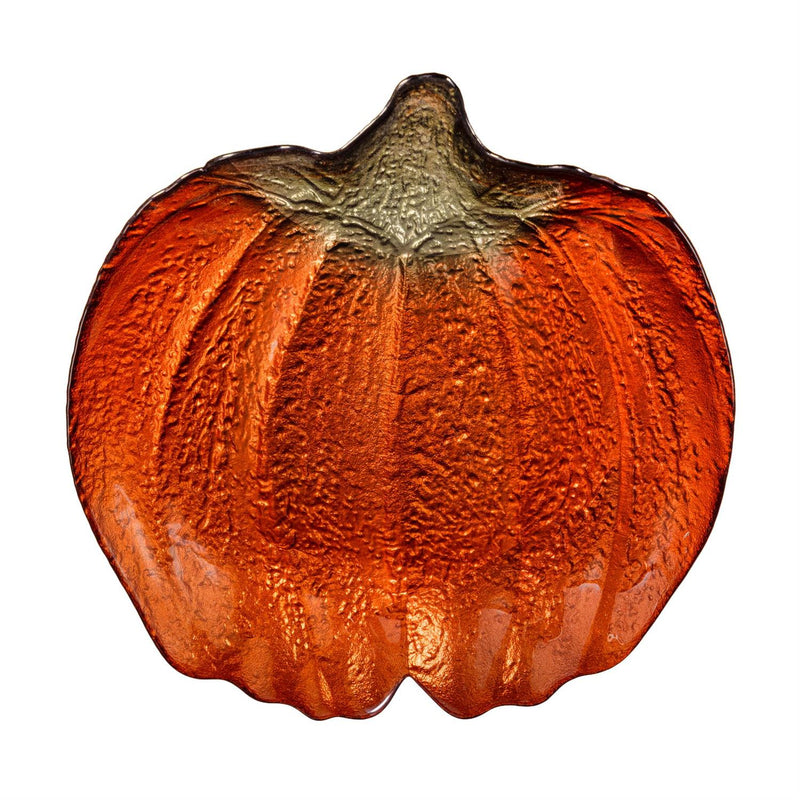 Harvest Blossom Serveware Glass Dish Pumpkin, 7"W
