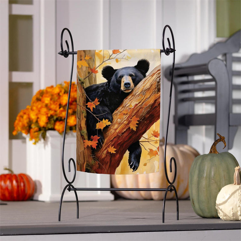 Lazy Black Bear Suede Garden Flag