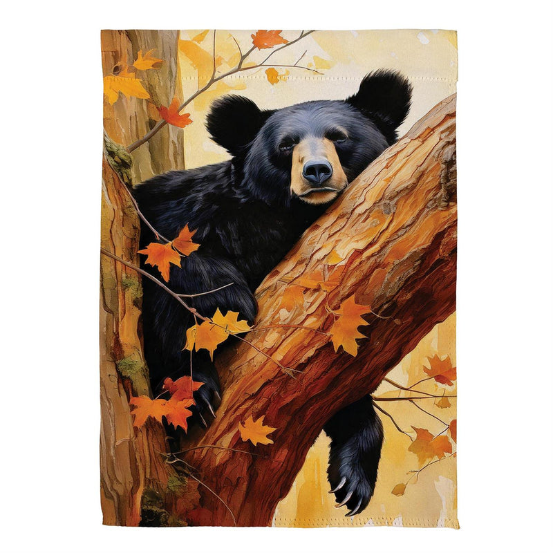 Lazy Black Bear Suede Garden Flag