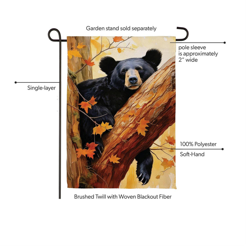 Lazy Black Bear Suede Garden Flag