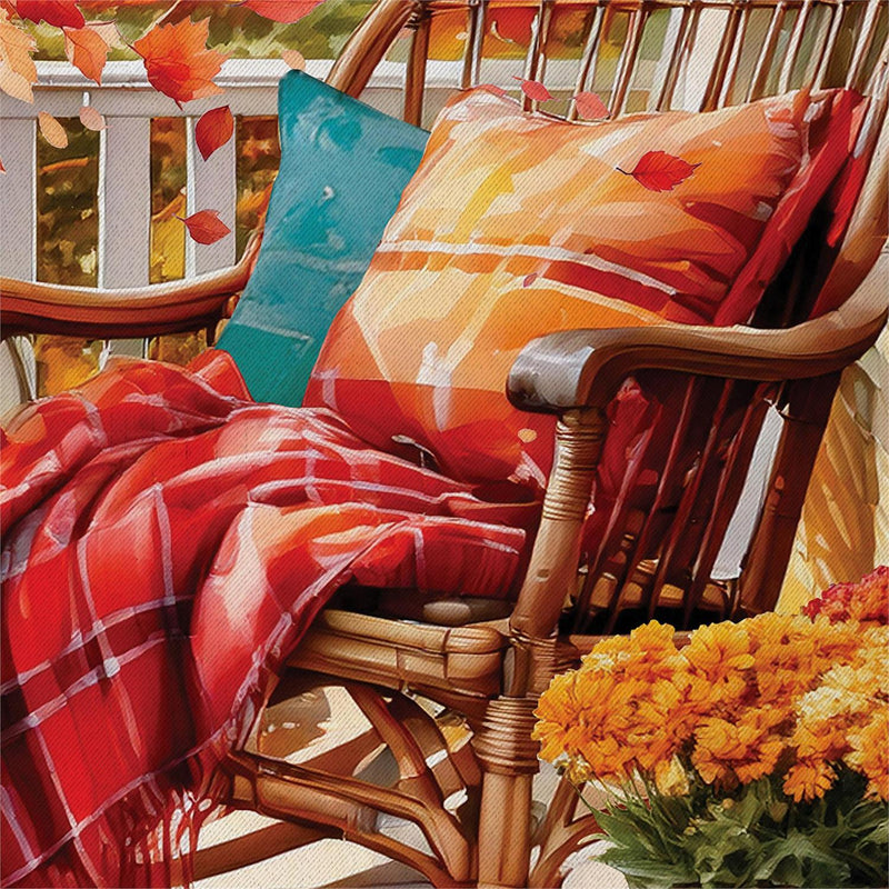 Welcome to Our Porch Suede Garden Flag