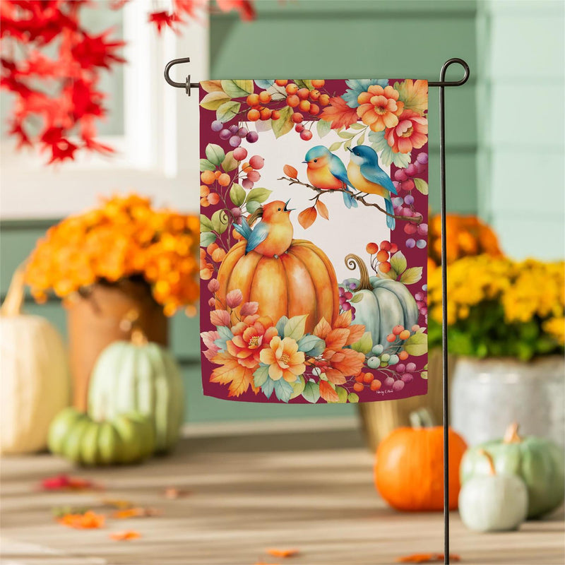Bird Talk Suede Garden Flag