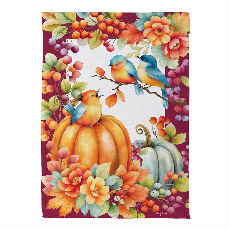 Bird Talk Suede Garden Flag