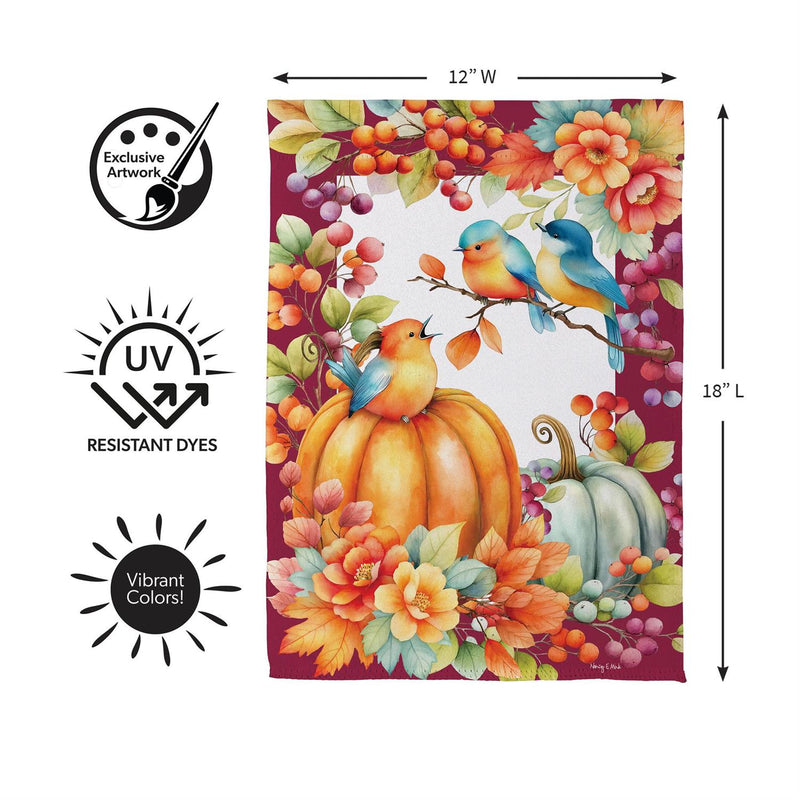Bird Talk Suede Garden Flag