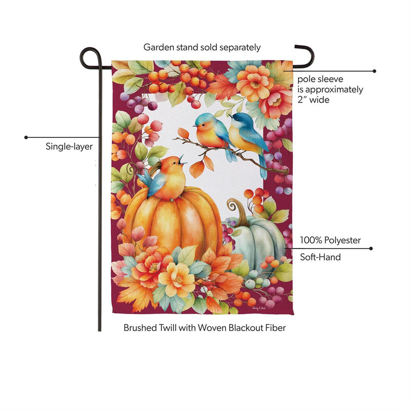 Bird Talk Suede Garden Flag
