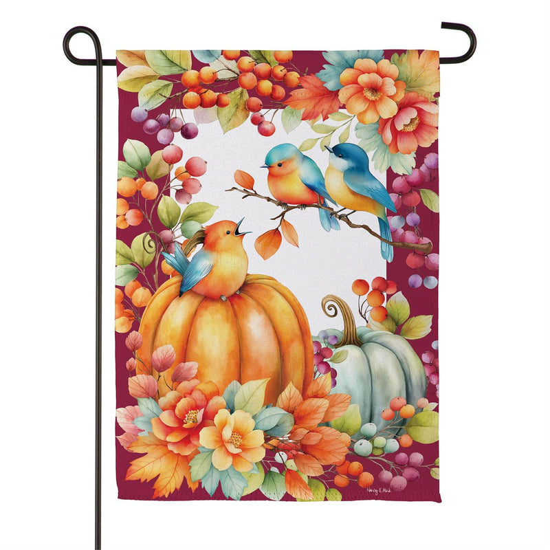 Bird Talk Suede Garden Flag