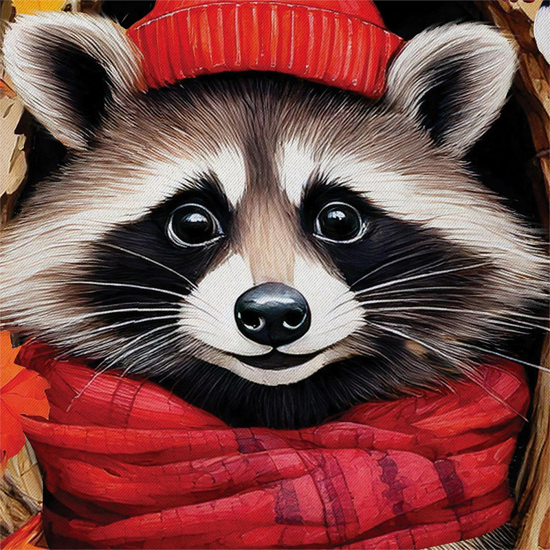 Cozy Racoon Suede Garden Flag