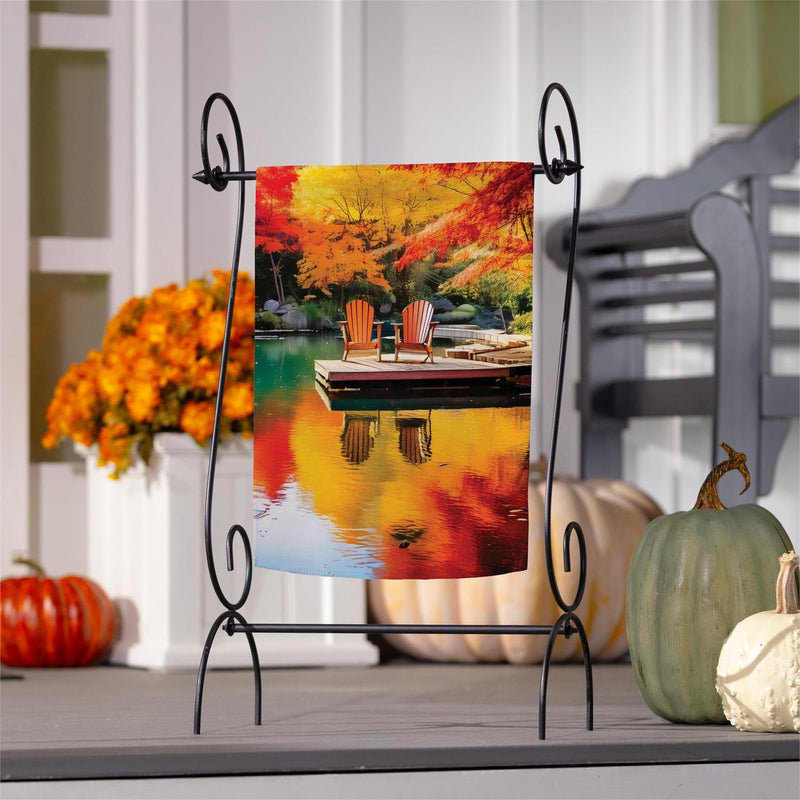 Scenic Fall View Suede Garden Flag