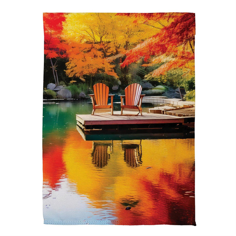 Scenic Fall View Suede Garden Flag