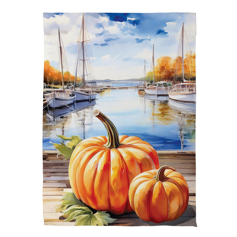 Marina Pumpkins Suede Garden Flag