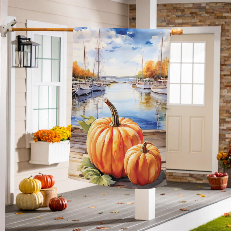Marina Pumpkins Suede House Flag