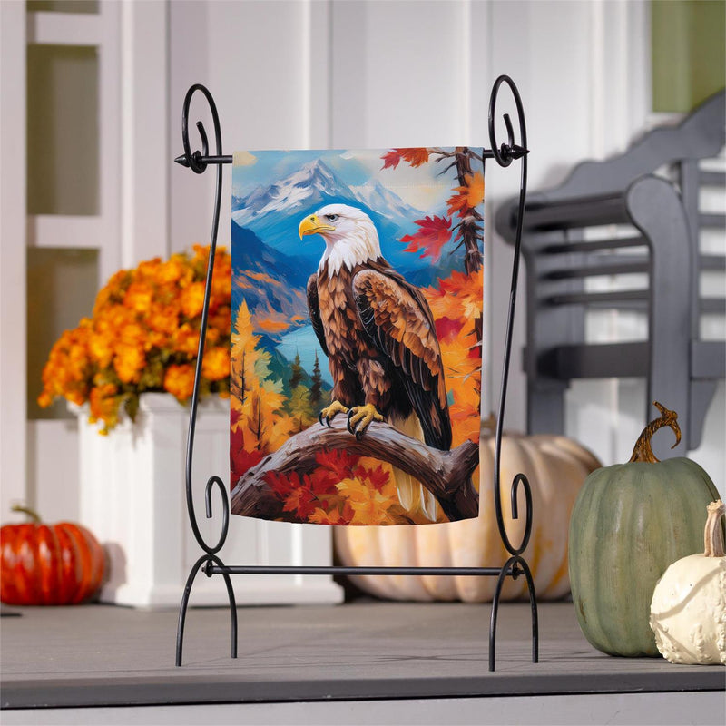 Regal Fall Eagle Suede Garden Flag