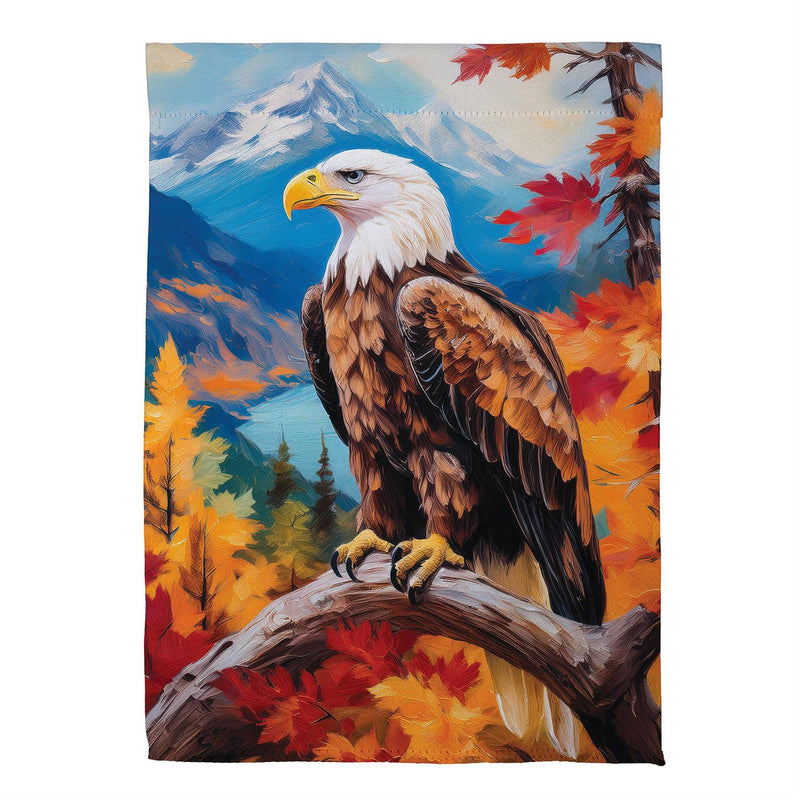 Regal Fall Eagle Suede Garden Flag