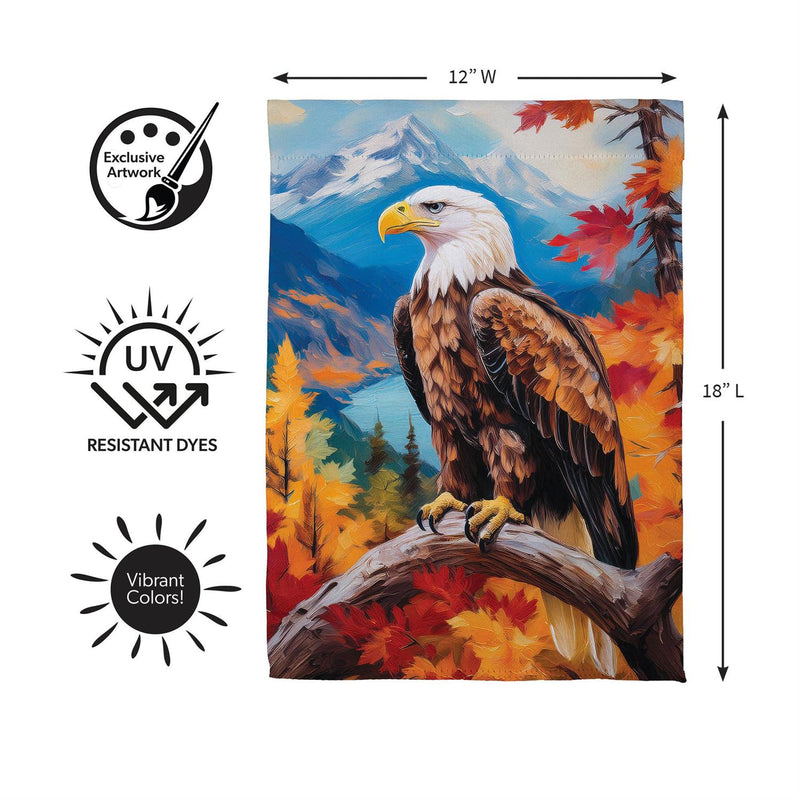 Regal Fall Eagle Suede Garden Flag