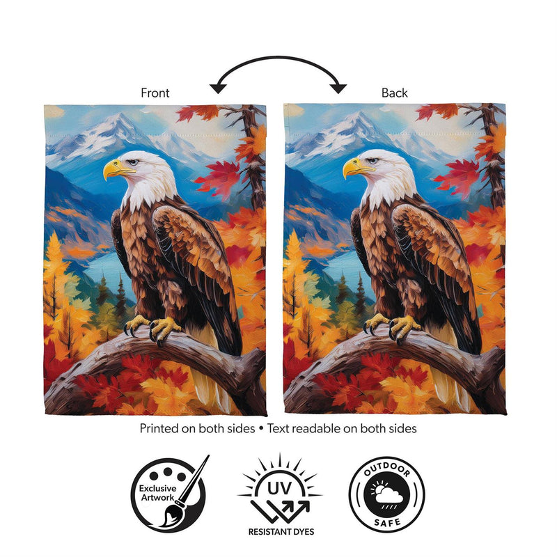 Regal Fall Eagle Suede Garden Flag