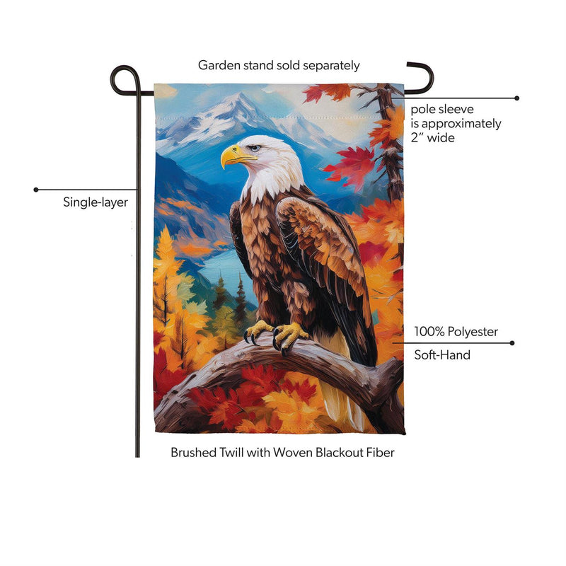 Regal Fall Eagle Suede Garden Flag