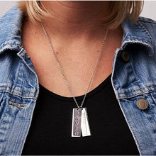 Saved Cutout Double Bar Drop Necklace