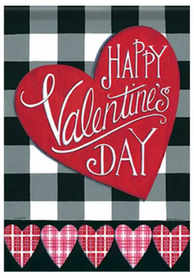 Garden Flag | Buffalo Plaid Valentine