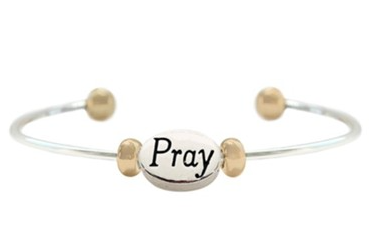 Pray Oval Bracelet, Silver