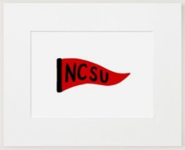 NCSU Pennant Matted 8"X10" Print