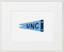 UNC Pennant Matted 8"X10" Print