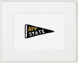 App State Pennant Matted 8"X10" Print