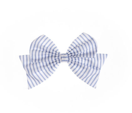 Fabric Bow Blue Stripe
