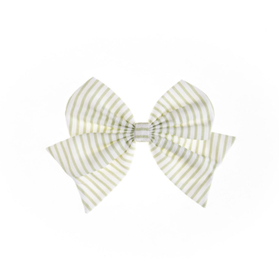 Fabric Bow Green Stripe
