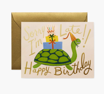 Turtle Belated Birthday Greeting Card