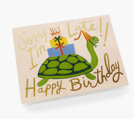 Turtle Belated Birthday Greeting Card