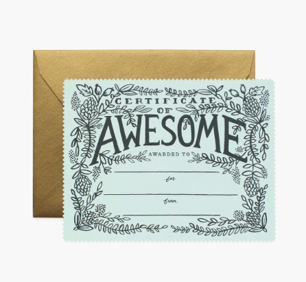 Certificate of Awesome Greeting Card