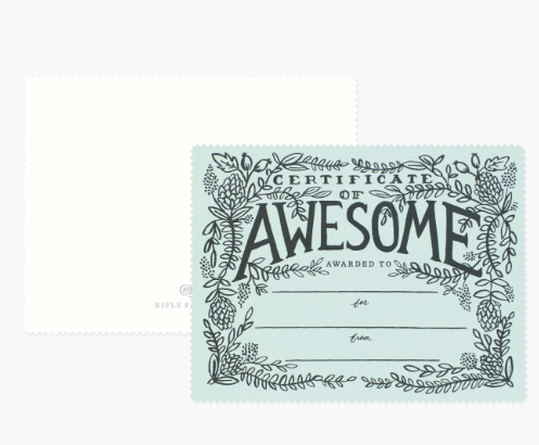 Certificate of Awesome Greeting Card