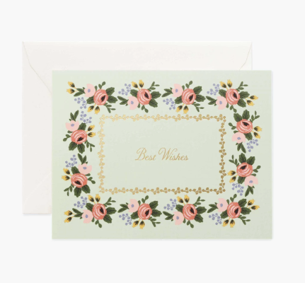 Rosa Best Wishes Card Greeting Card