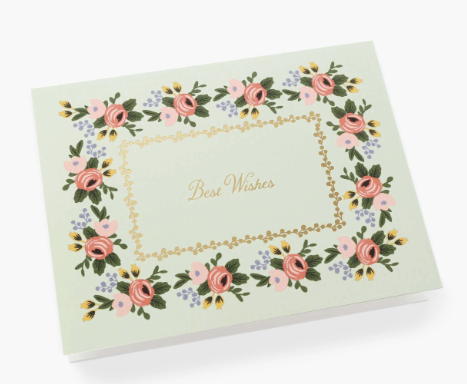 Rosa Best Wishes Card Greeting Card