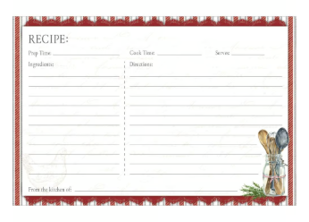 Homestead Kitchen 4X6 Recipe Cards