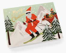 Skiing Santa Card