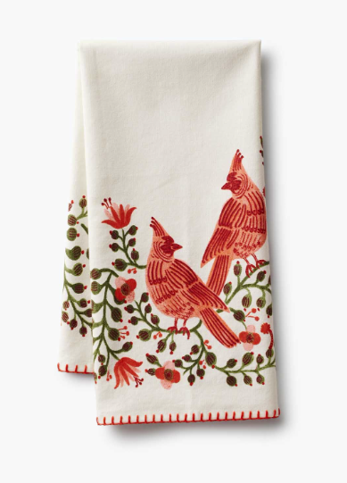 Cardinals Holiday Tea Towel