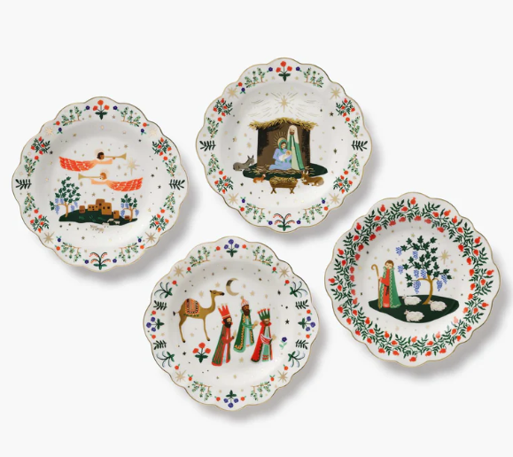 Nativity Porcelain Dessert Plate Set