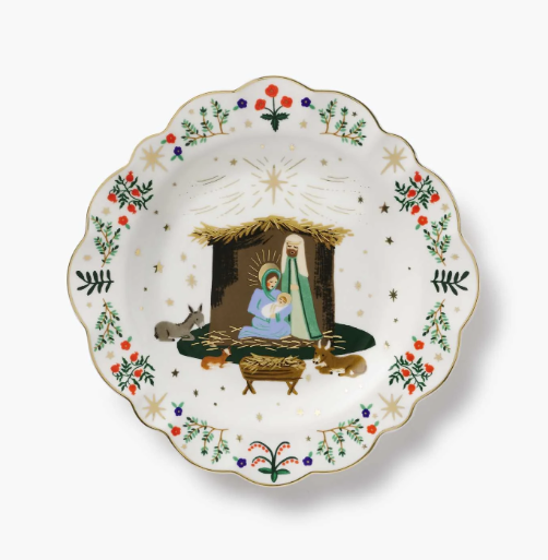 Nativity Porcelain Dessert Plate Set