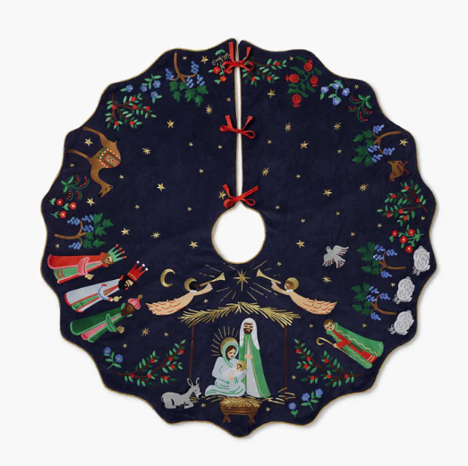 Nativity Embroidered Tree Skirt