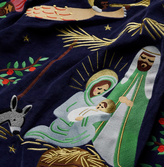 Nativity Embroidered Tree Skirt