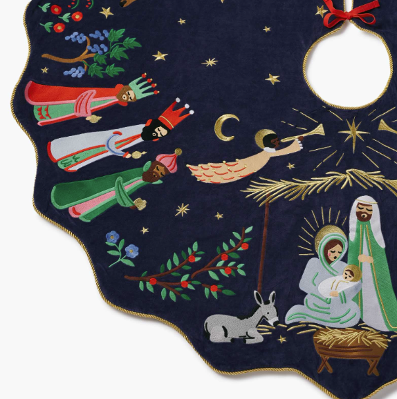 Nativity Embroidered Tree Skirt