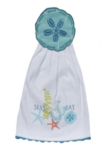 Sand Dollar Hang-Up Kitchen Towel