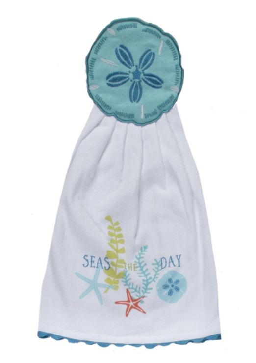 Sand Dollar Hang-Up Kitchen Towel