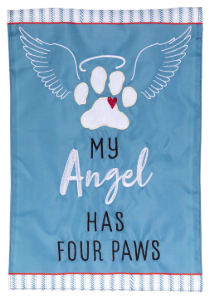 My Angel Has Four Paws Applique Garden Flag