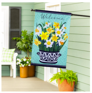 Delft Daffodil Applique House Flag