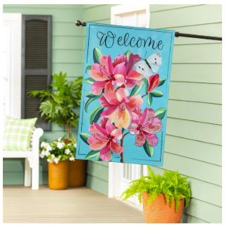 Vivid Azaleas Applique House Flag