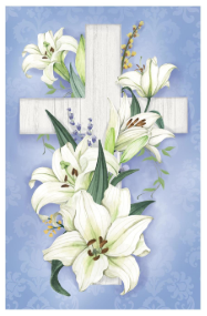 Cross Of Lilies Applique Garden Flag