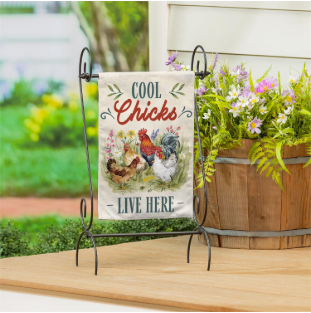 Cool Chicks Burlap Garden Flag